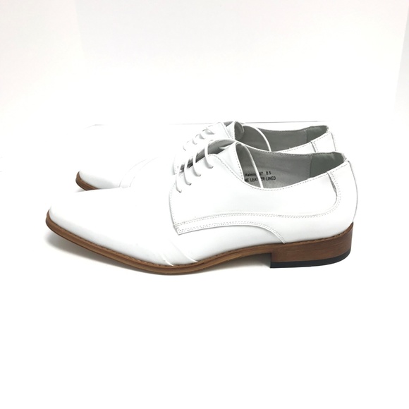 Amali Men\'s White Dress Shoes Double Folded Vamp Leather Lined Size 8.5 main image 7